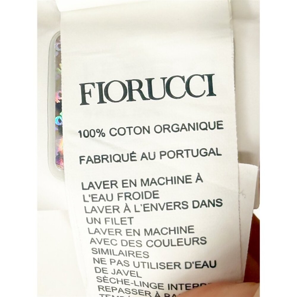Fiorucci Graphic Print Crew Neck Crop Top Size: S in White - Picture 10 of 12